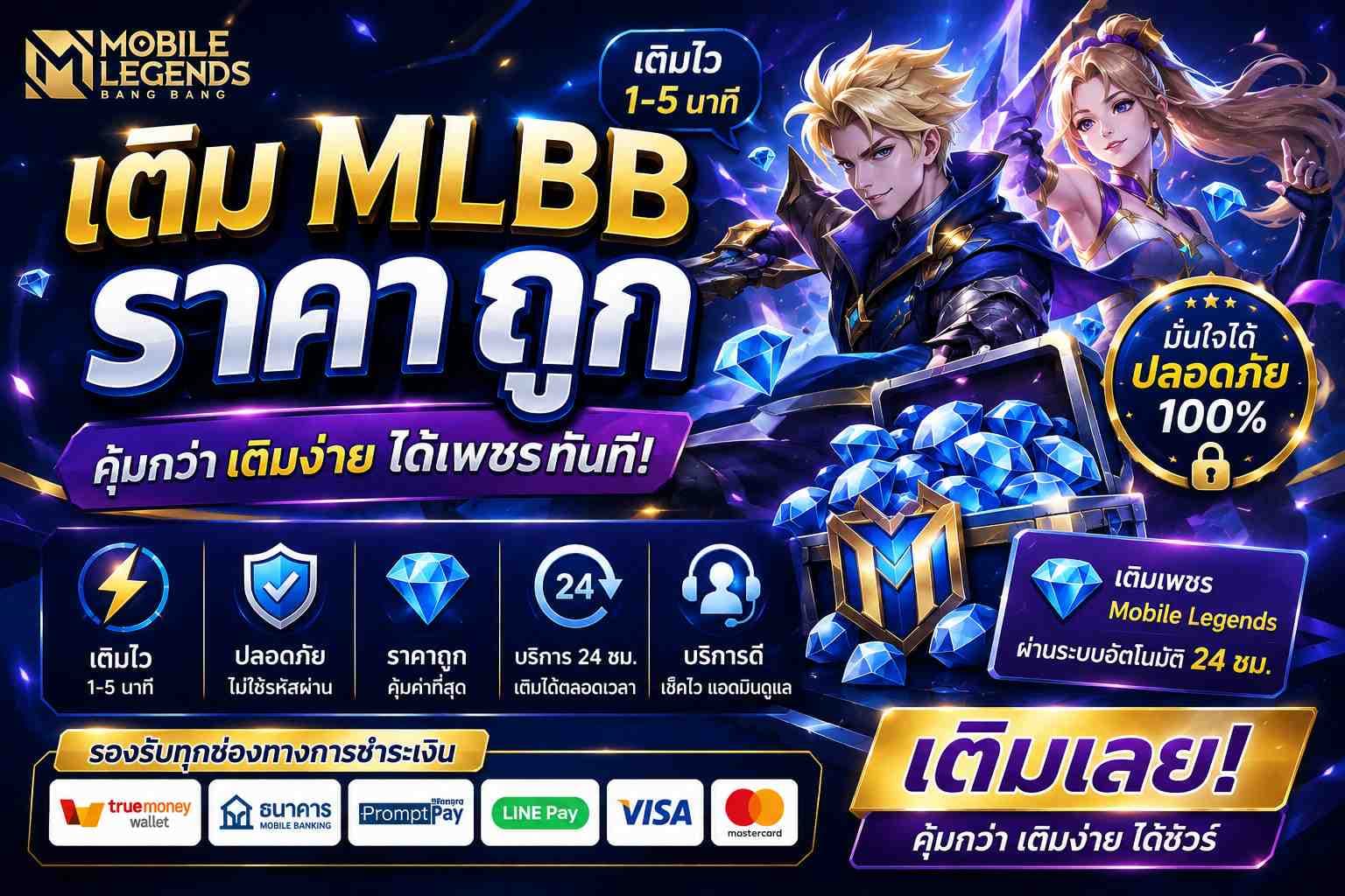 เติม MLBB ราคาถูก ระบบอัตโนมัติ ปลอดภัย ได้เพชรทันที เติม MLBB ราคาถูก คืออะไร