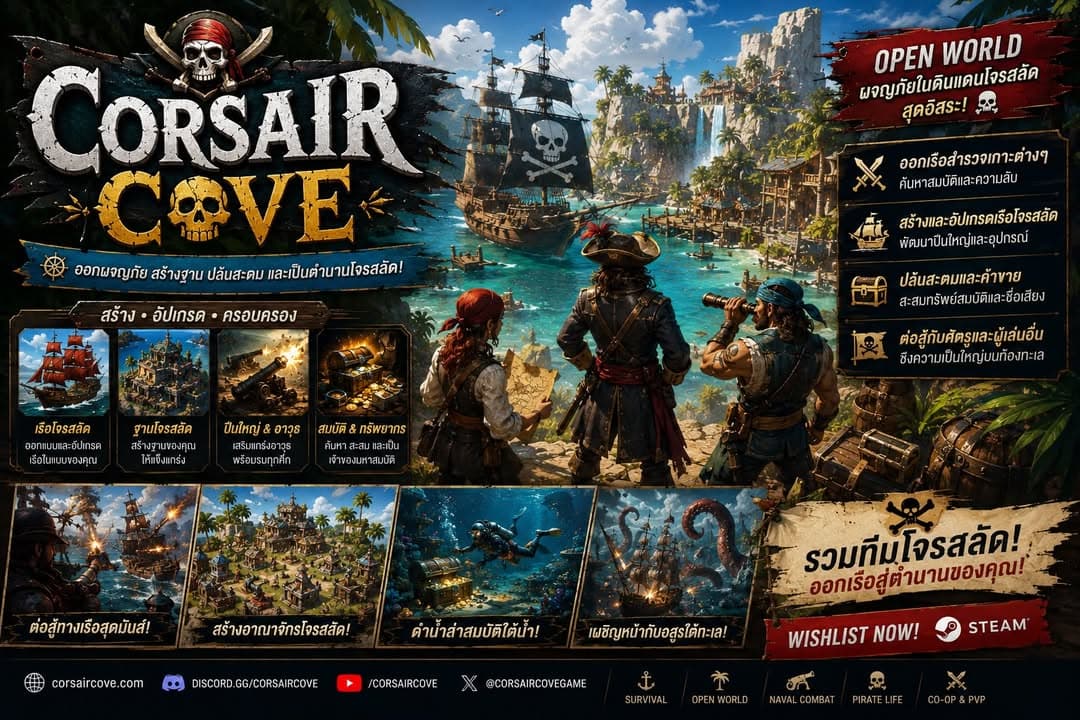 Corsair Cove เกมสร้างเมืองโจรสลัดสุดอลังการ