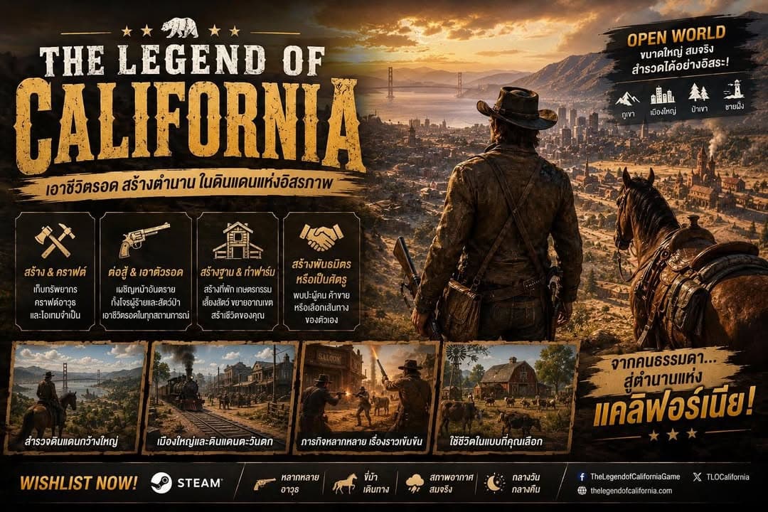 The Legend of California เกมผจญภัยเอาชีวิตรอดในโลกหลังหายนะ